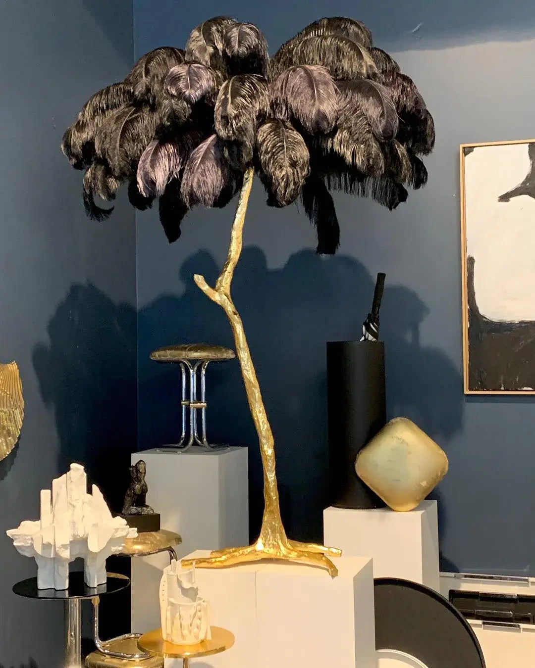 💥Buy 1 Get 1 Free💥 Ostrich Feather Brass Floor Lamp