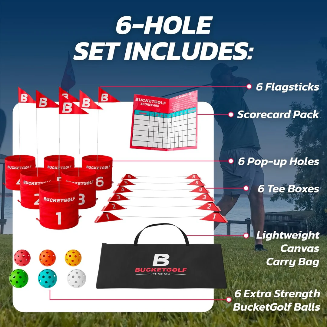 The Ultimate Backyard Golf Game for Kids and Adults - Portable 6 Hole Golf Course