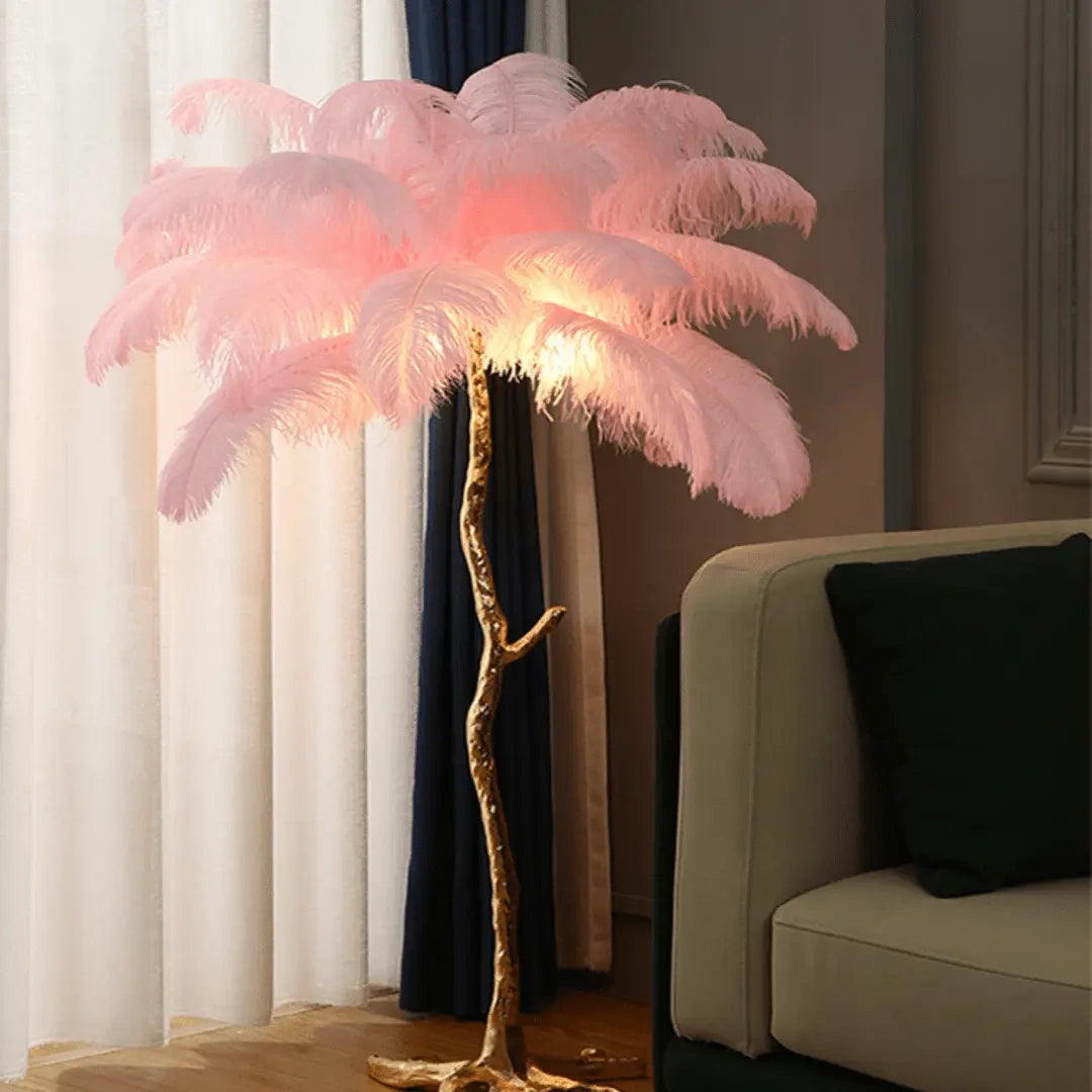 💥Buy 1 Get 1 Free💥 Ostrich Feather Brass Floor Lamp